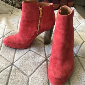 Calvin Klein Red Ankle Boots